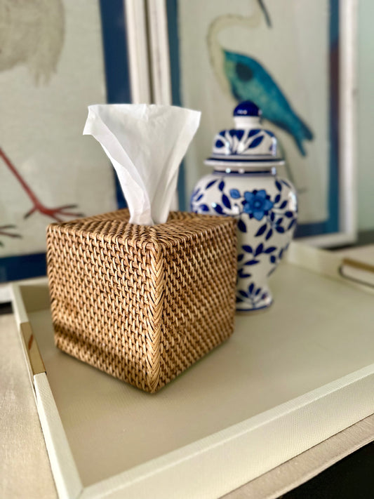 Rattan Tissue Box Holder