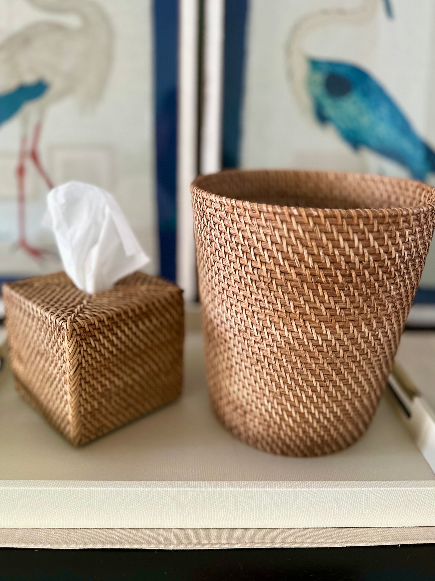 Rattan Tissue Box Holder