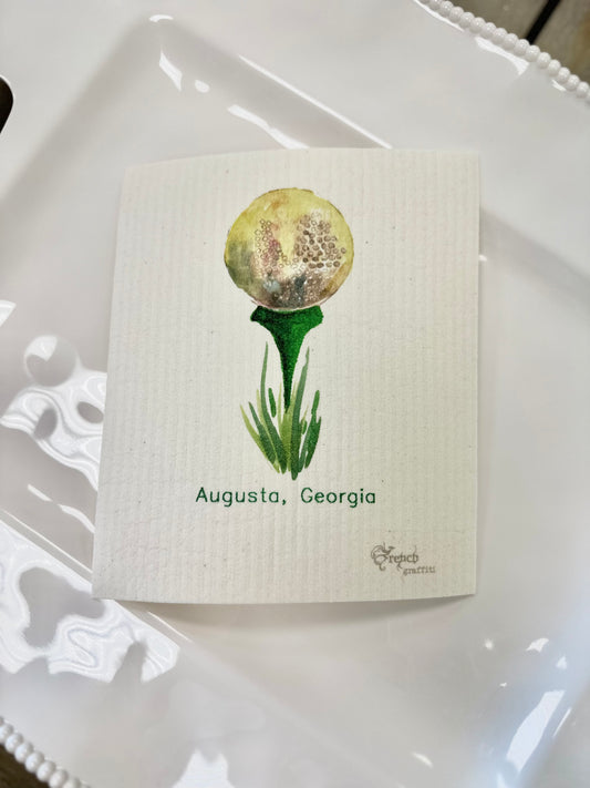 Augusta, GA Golf Tee Swedish Dishcloth