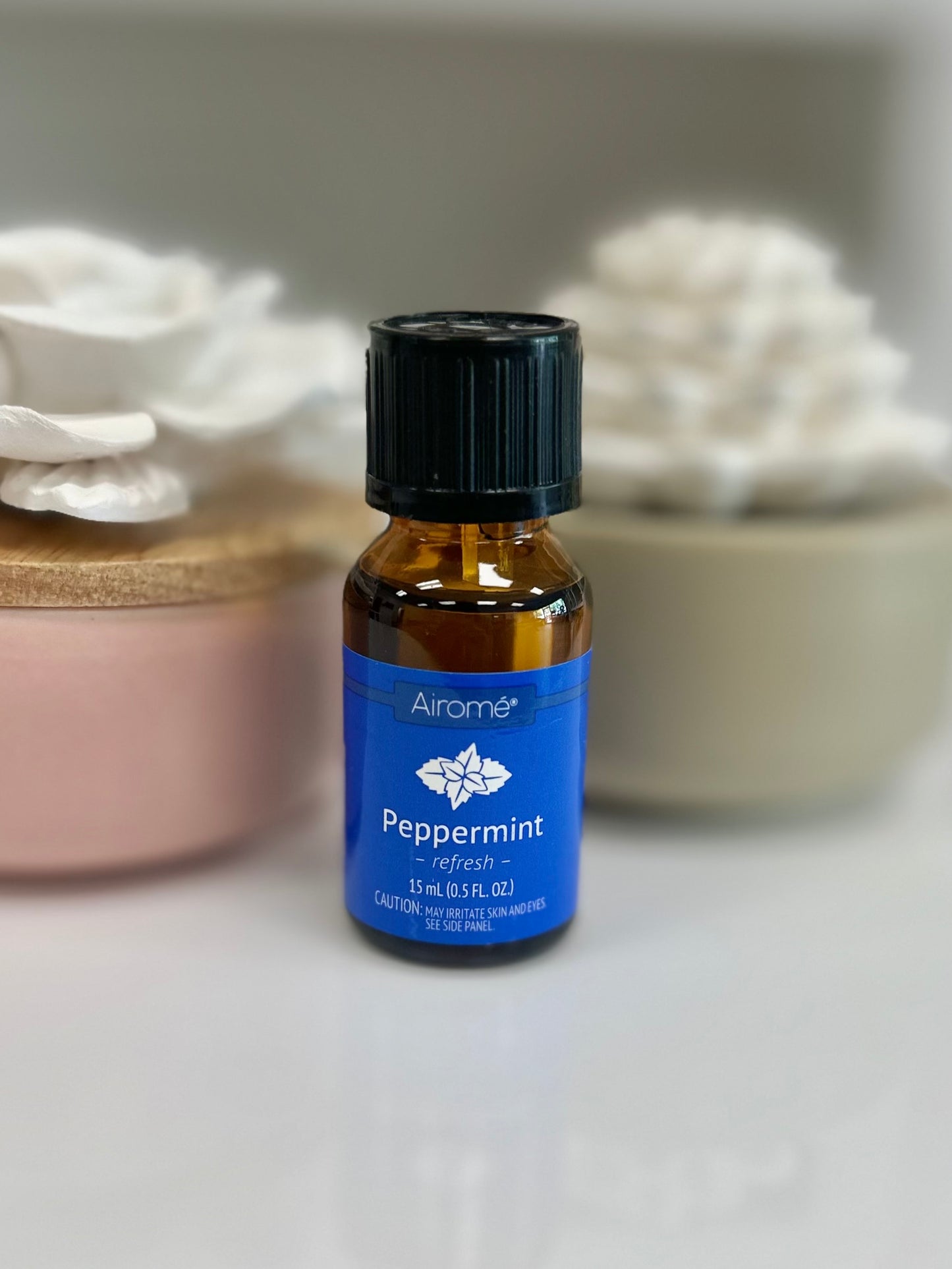 Spa Essential Oil Porcelain Diffuser w/ Peppermint Essential Oil (3 designs to choose from)