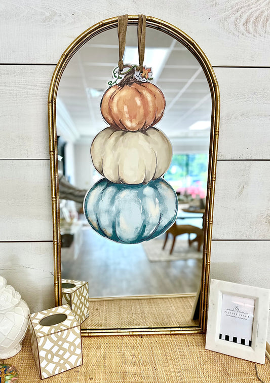 Pumpkin Stack Door Hanger - Fall Cute Outdoor Decor