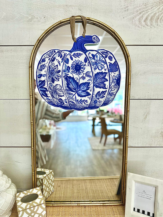 Chinoiserie Pumpkin Door Hanger - New Orleans Fall Decor