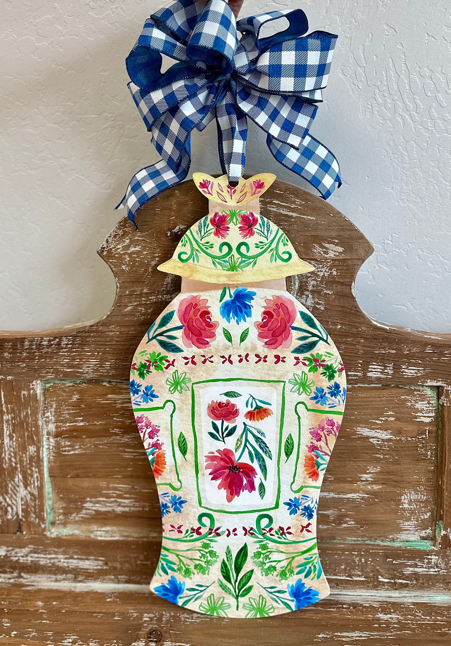 Rose Marie Ginger Jar Door Hanger