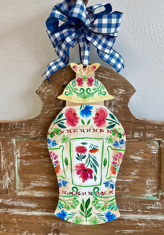 Rose Marie Ginger Jar Door Hanger