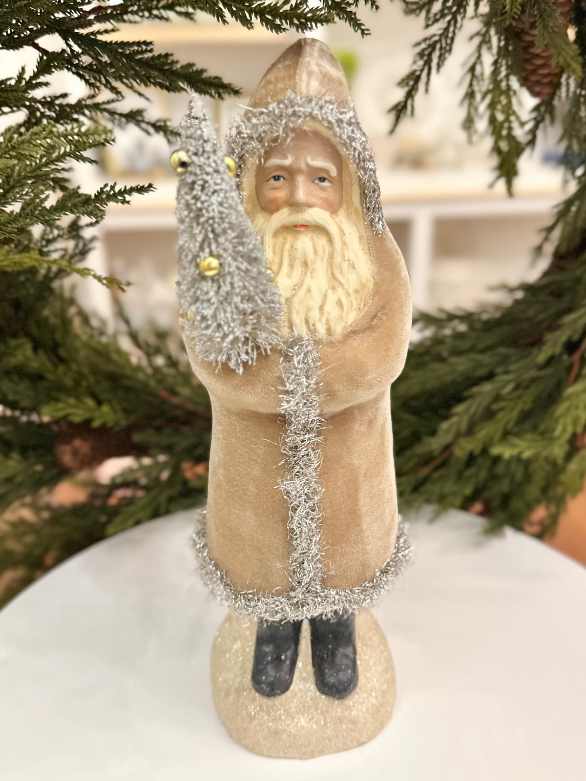 12" Velvet Santa with Tree