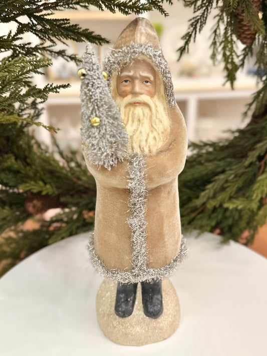 12" Velvet Santa with Tree