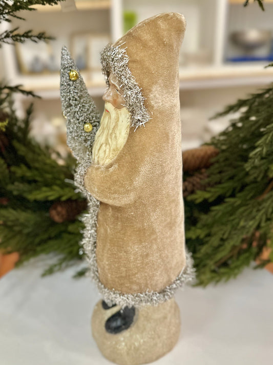 12" Velvet Santa with Tree