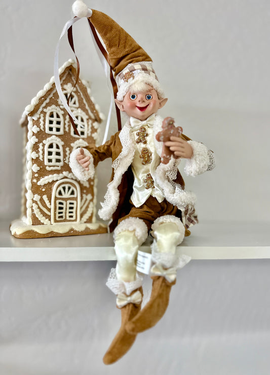 16" Posable Gingerbread Elf