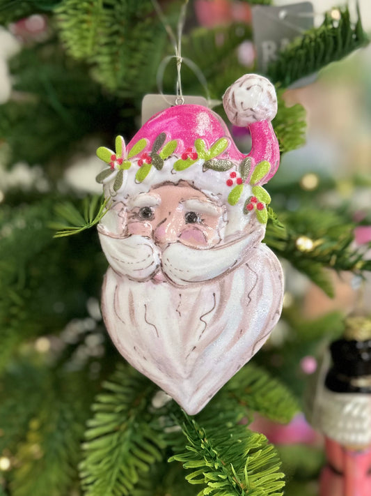 5.5" Pink Santa Ornament