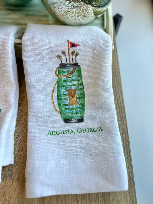Augusta, Georgia Golf Bag Linen Guest Towel