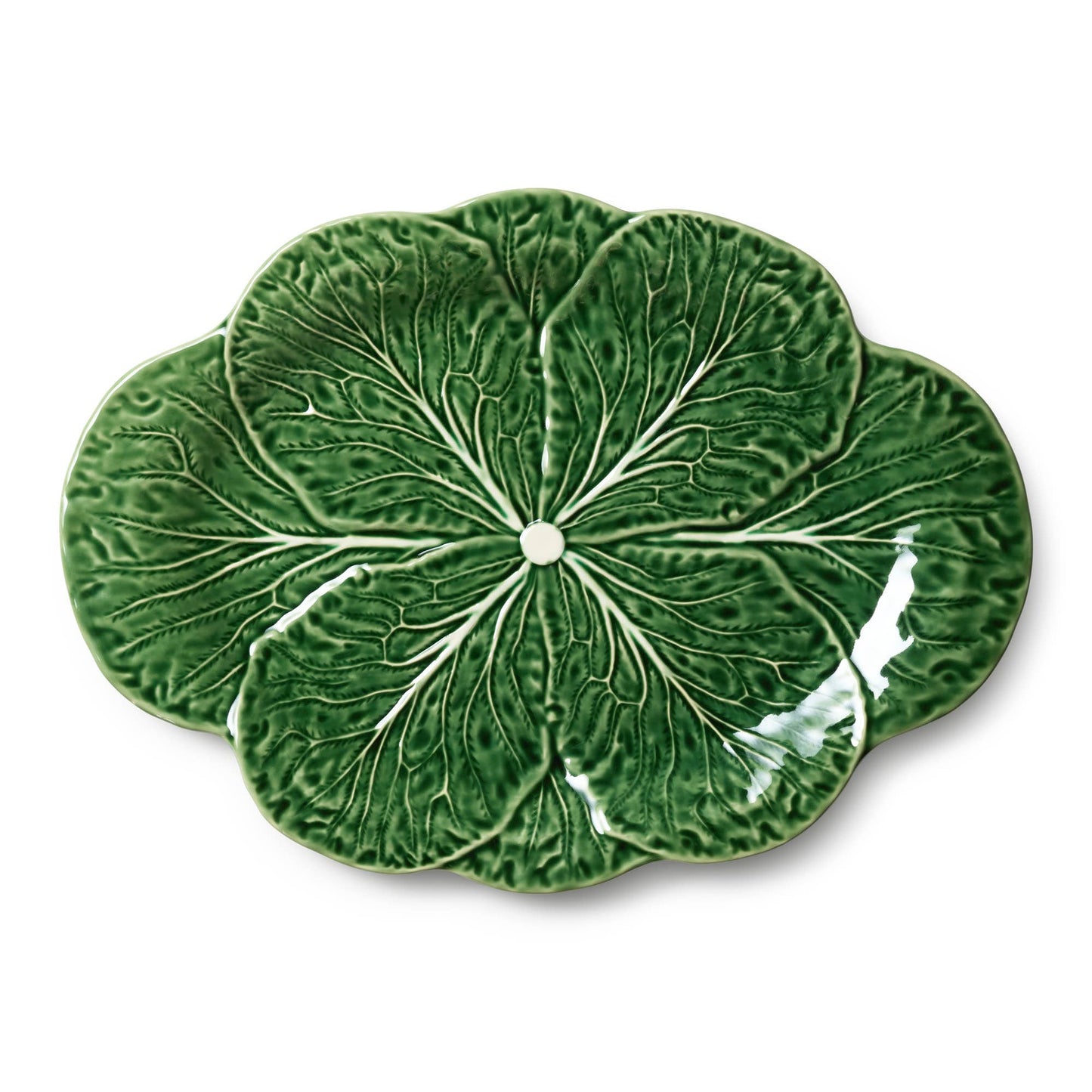 Le Jardin Cabbage 3-D Oval Platter 17in x 12.5in