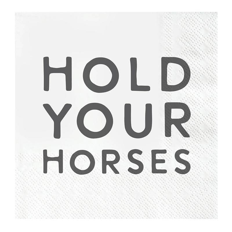 Face to Face Cocktail Napkin - Hold Horses