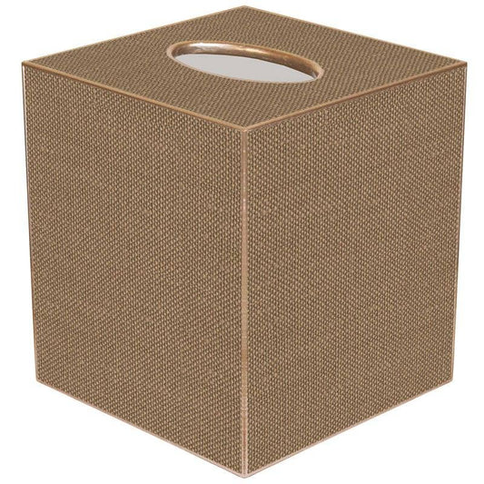 Taupe "Linen Print" Tissue Box Cover