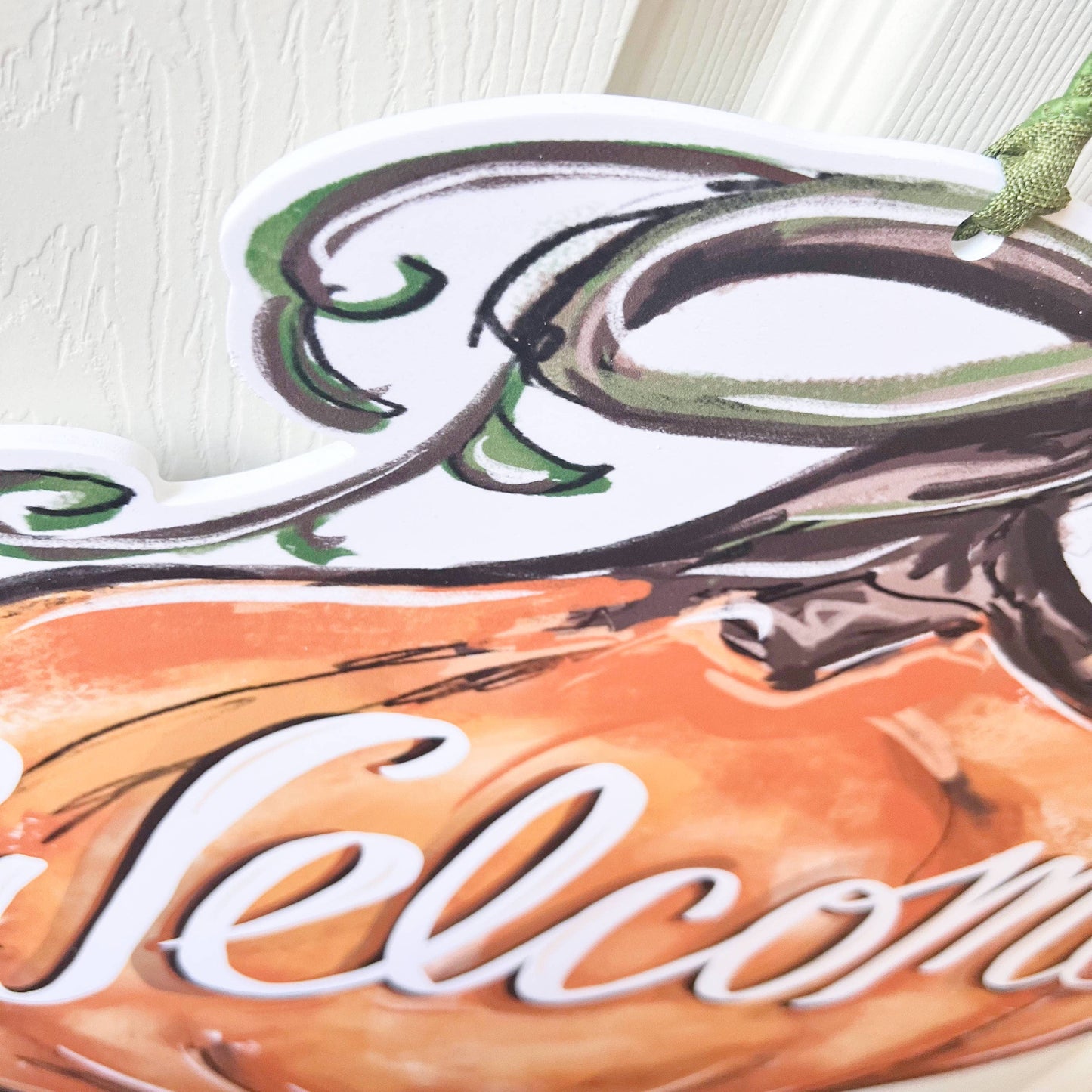 Pumpkin Welcome Door Hanger - Fall Outdoor Decor