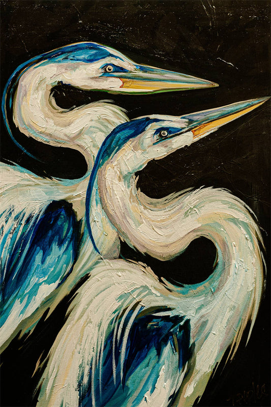 Nesting Herons Stretched Canvas 30"x20"