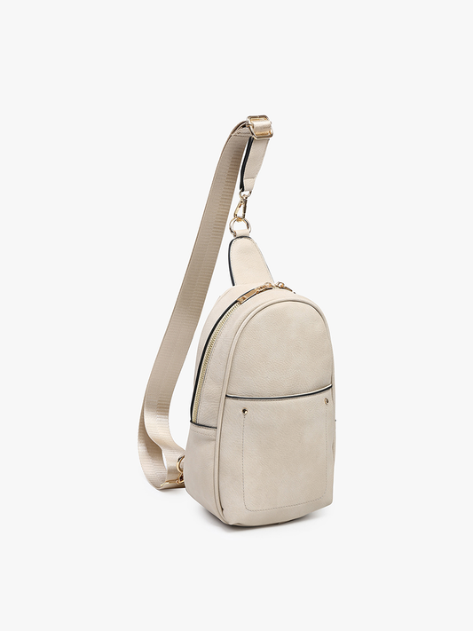 Sand Color Vegan Leather Sling Bag