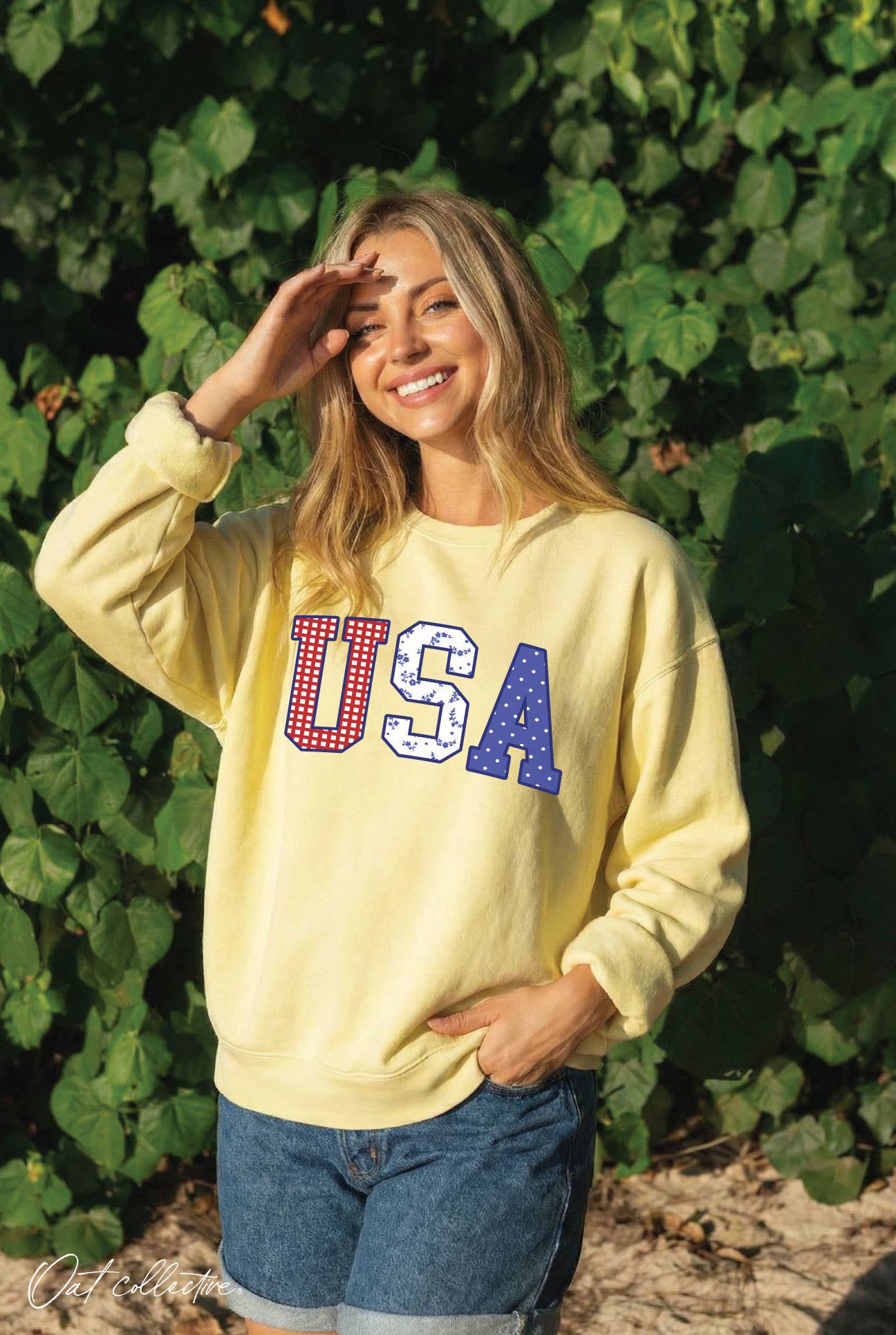 USA WITH PATTERN Graphic Sweatshirt