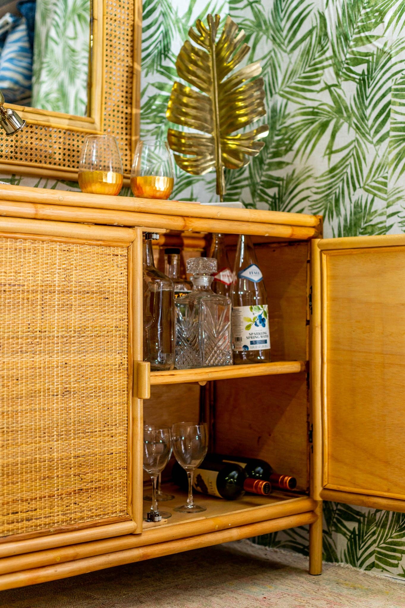 Handmade Kona Rattan Cabinet w/Shelves