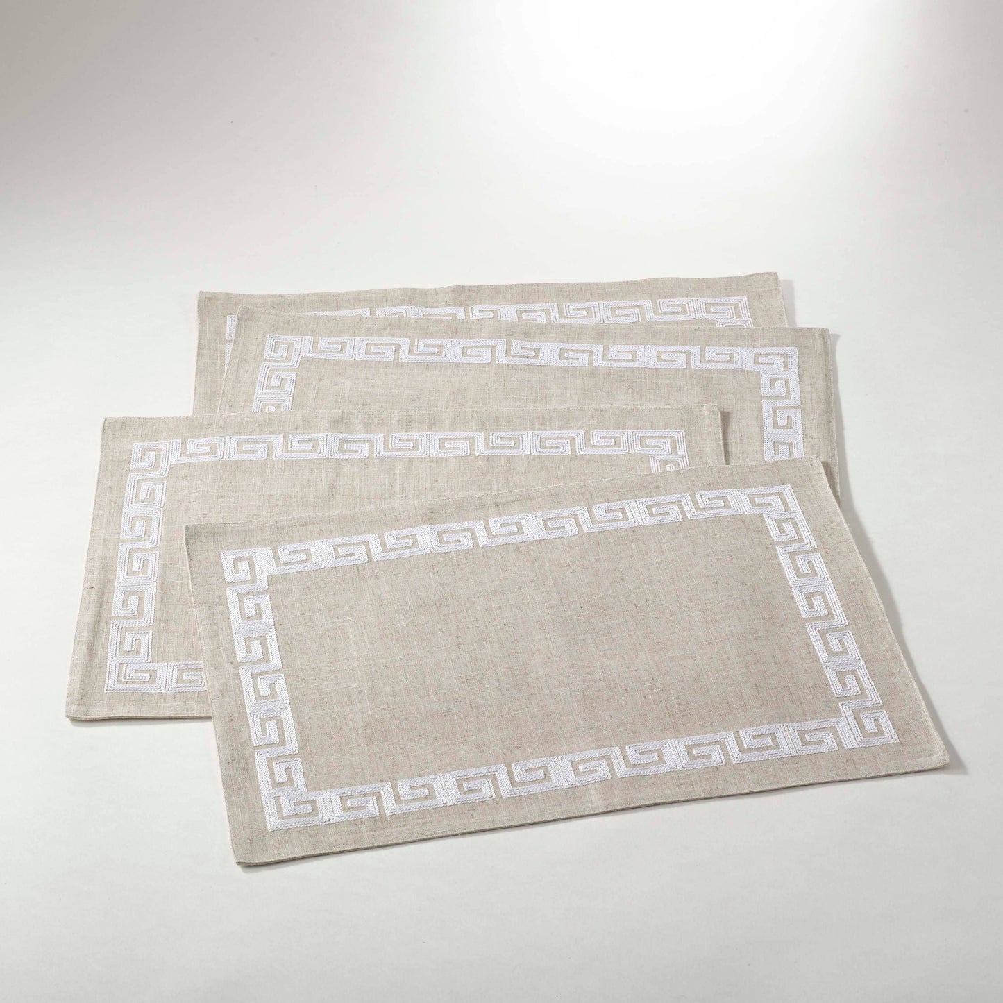 Stitched Greek Key 13x19" Placemat, set of 4.